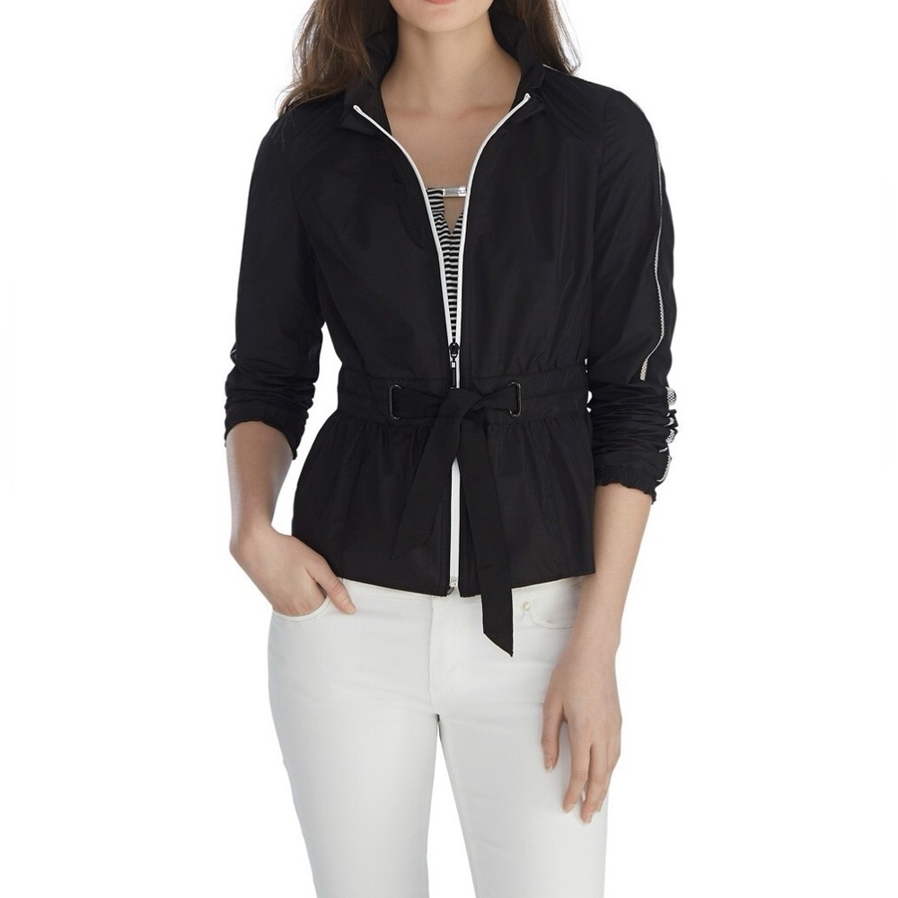 White House‎ Black Market Women's Sporty Tech Jacket Size 4 drawstring waist